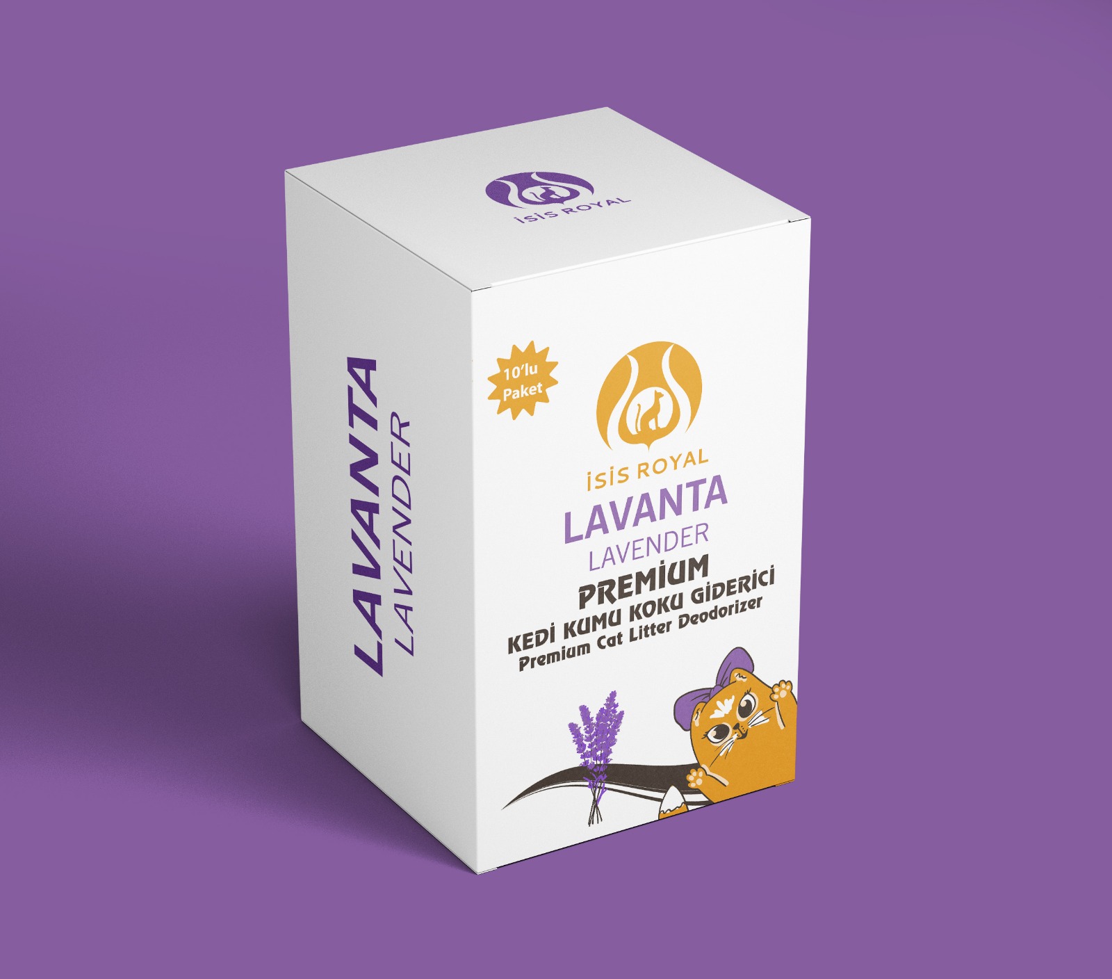 İsis Royal Premium Kedi Kumu Koku Giderici Lavanta Kokulu 10'lu Paket